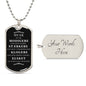 Personlig halskæde til søn med dog tag og mulighed for gravering