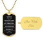 Personlig halskæde til søn med dog tag og mulighed for gravering