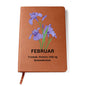 Læder notesbog fødselsblomst Februar