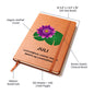 Læder notesbog fødselsblomst Juli