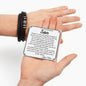 Gave til søn, indgraveret læderarmbånd. Vegansk