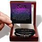 Armbånd med 'Love You Forever' indgravering og flettet bånd – ideel Mor-Søn gave