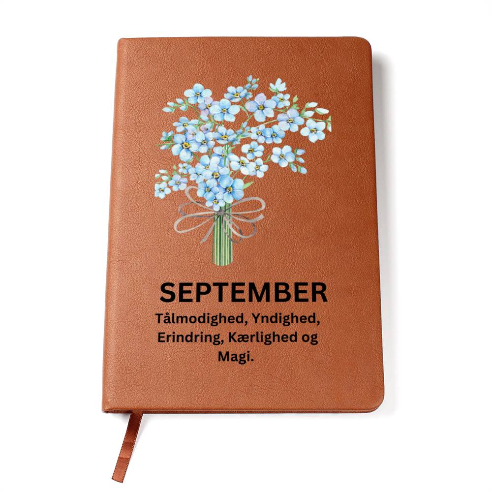 Læder notesbog fødselsblomst September