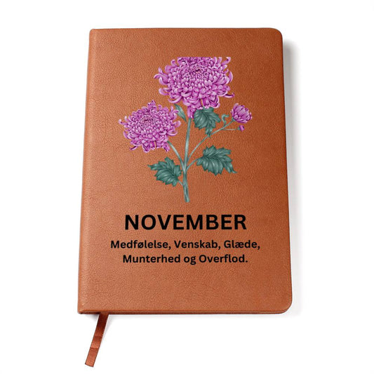 Læder notesbog fødselsblomst November