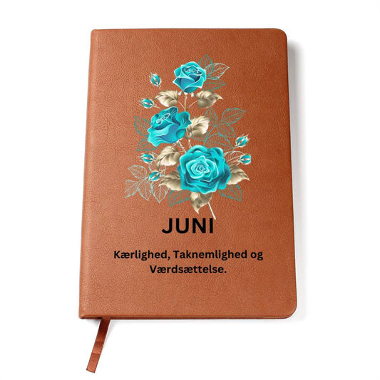 Læder notesbog fødselsblomst Juni