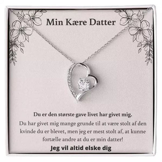 Halskæde Min Datter - Forever Love 14 Karat hvidguld