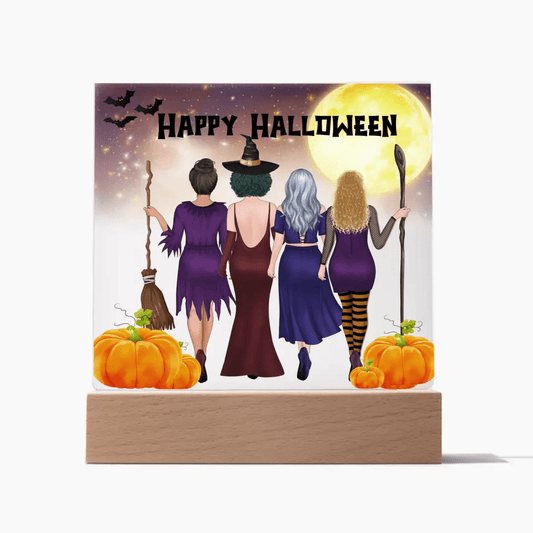 Halloween akrylplade med hekse
